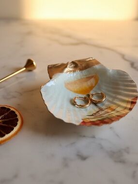 Champagne Cocktail Seashell Trinket Jewelry Dish